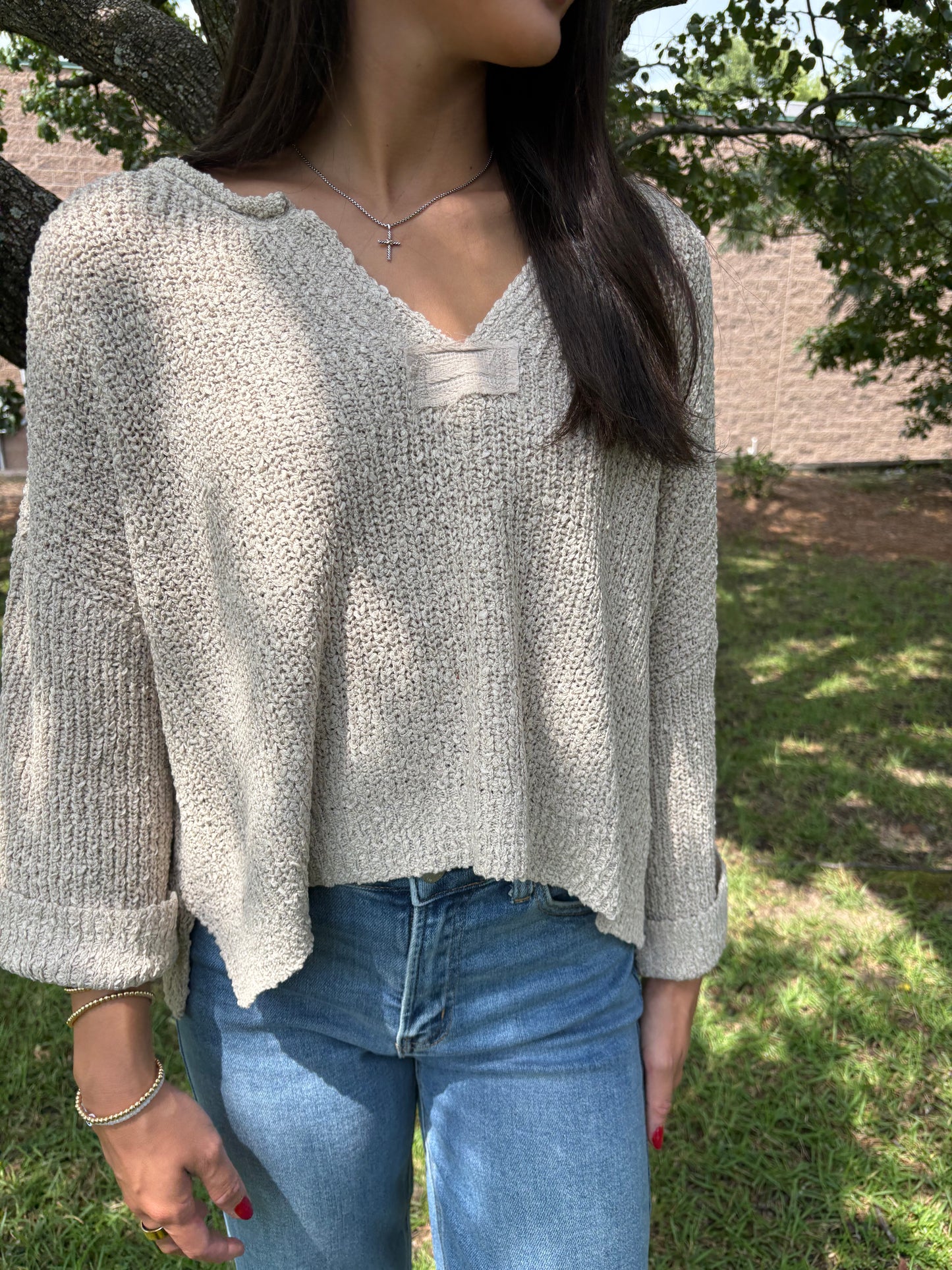 Wren Oatmeal Sweater Top
