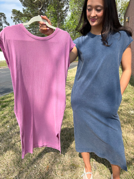 Mineral Washed Midi Dresses