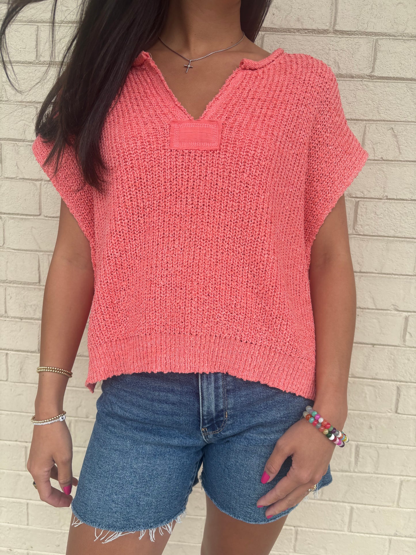 Benny Coral Sweater Top