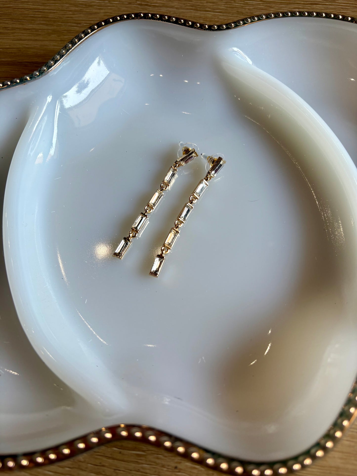 Crystal Gray Drop Earrings