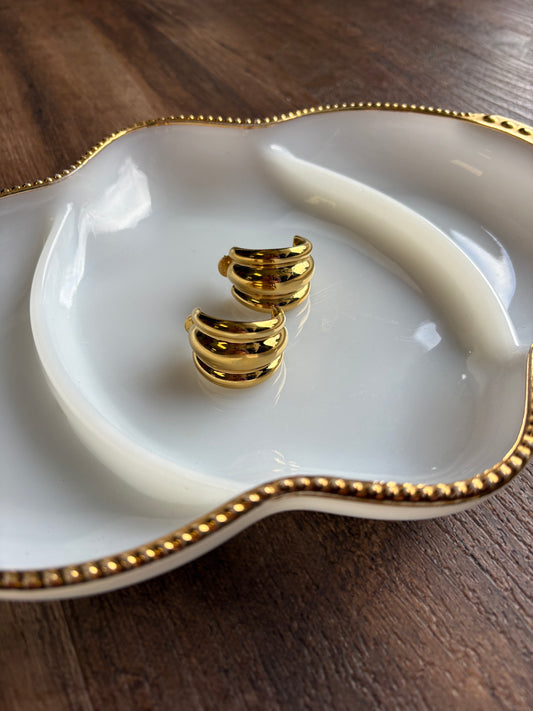 18K Gold Spiral Earrings