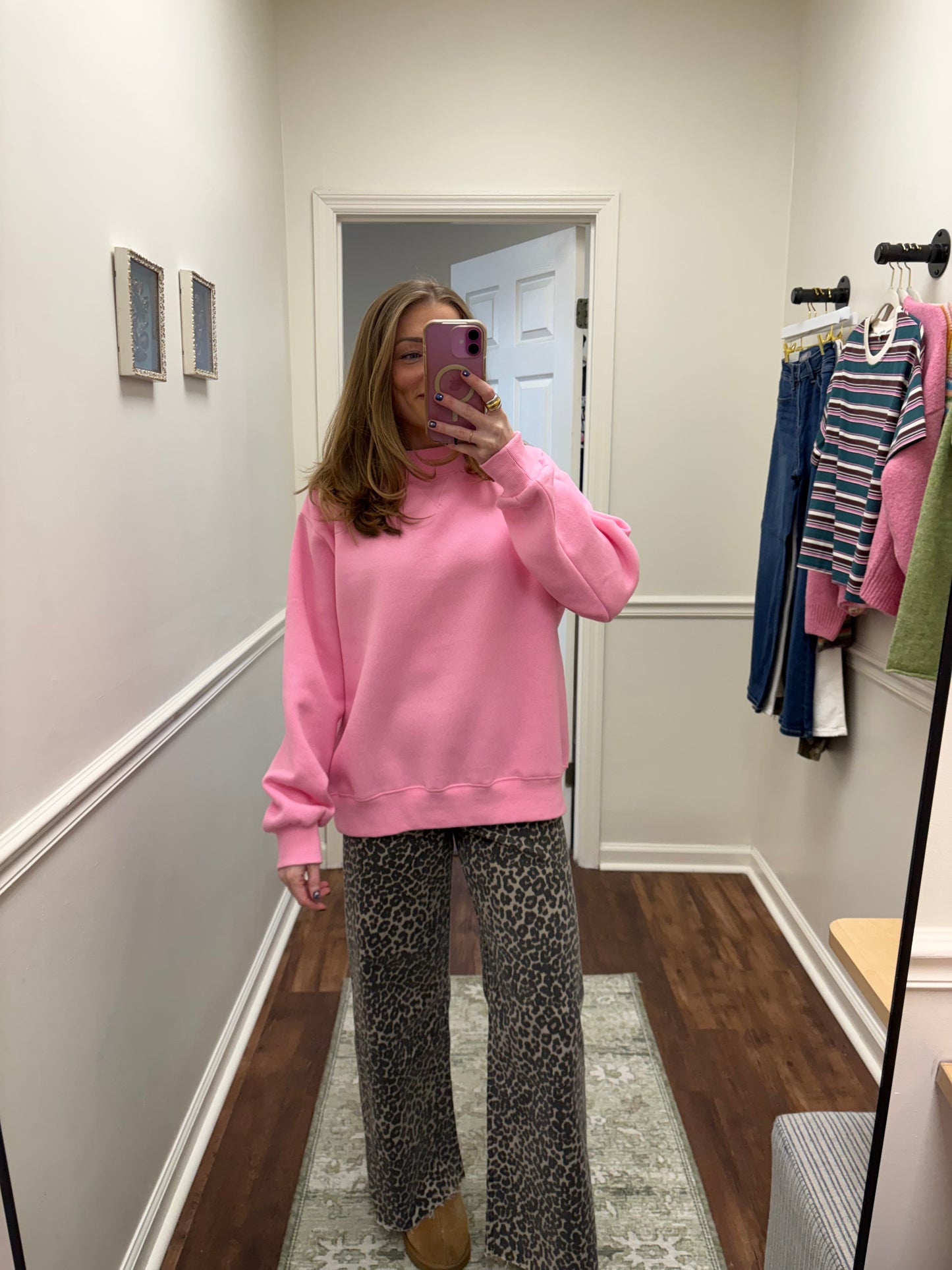 Leopard Print Denim Pants