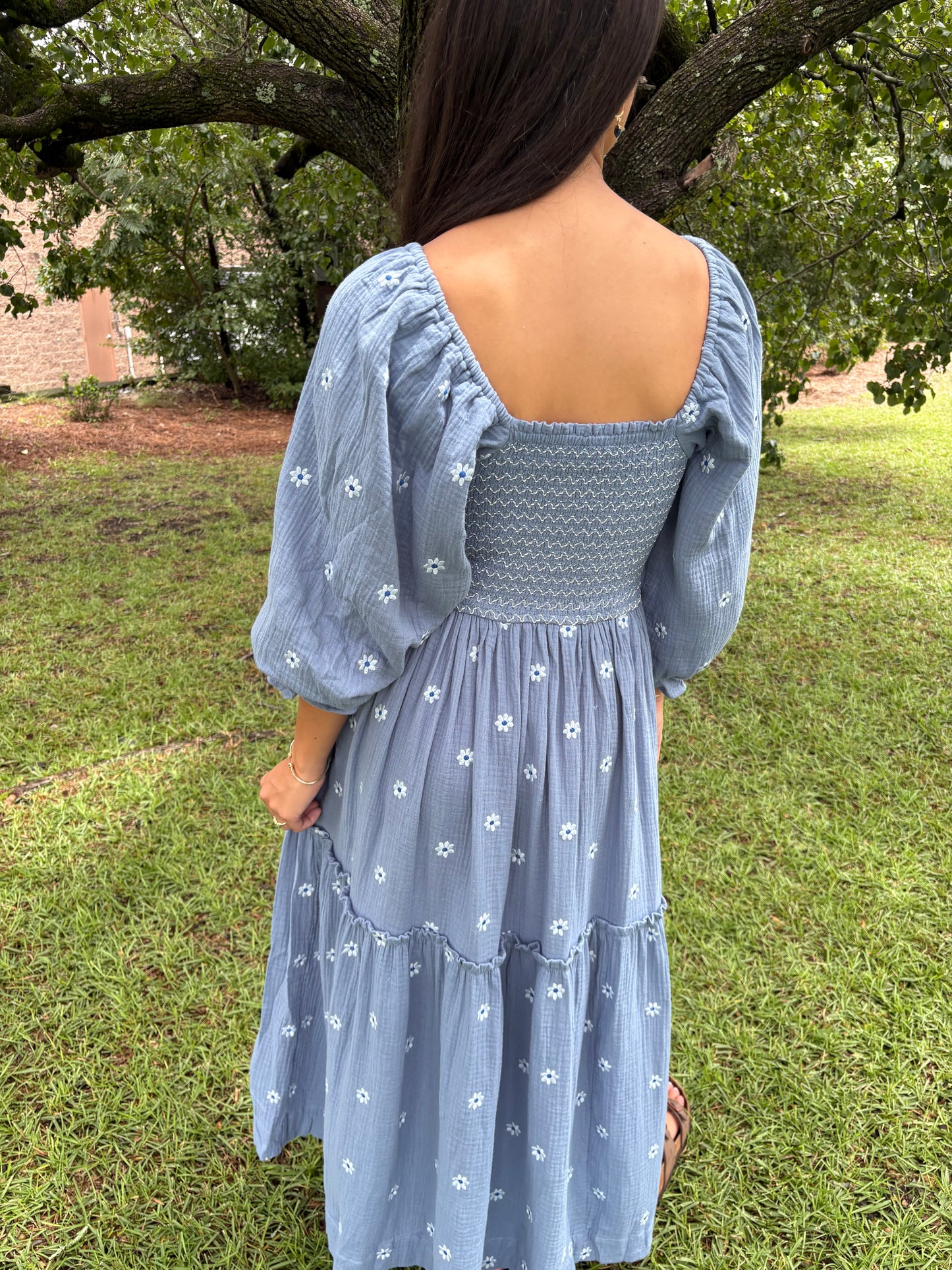Indigo Embroidered Maxi Dress