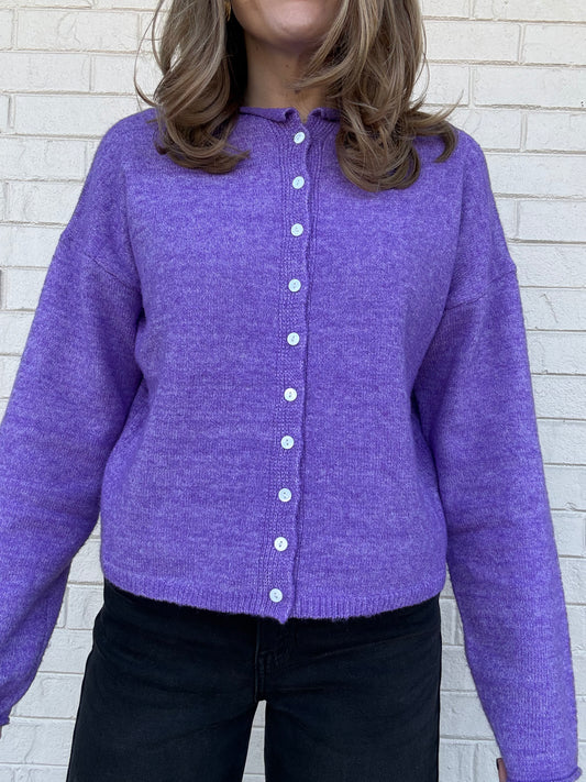 Jacie Purple Cardigan