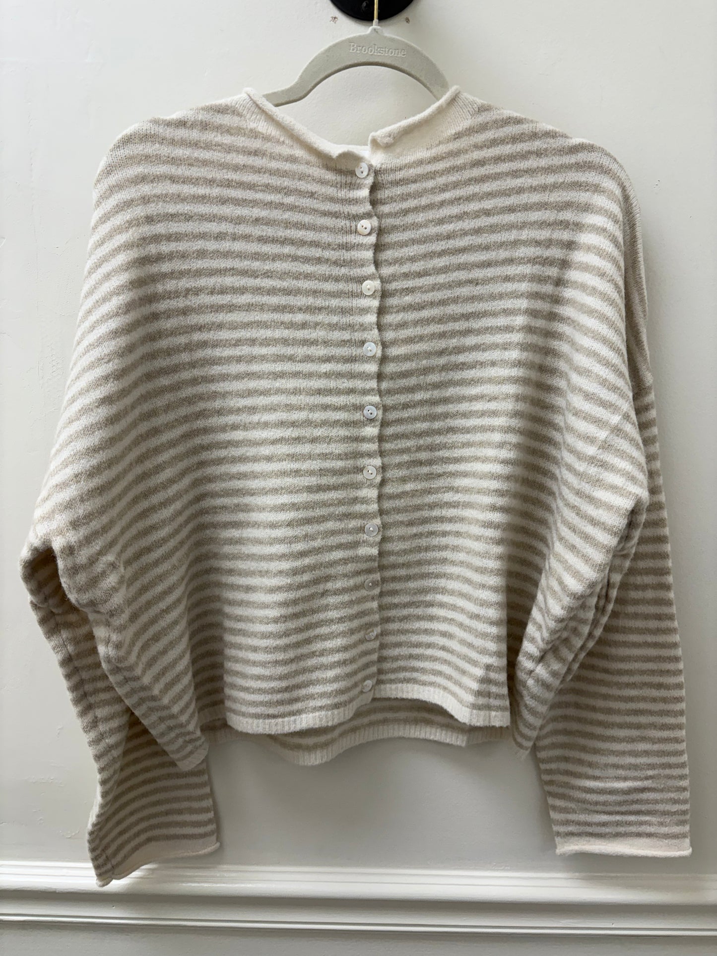 Beige Striped Piper Cardigan