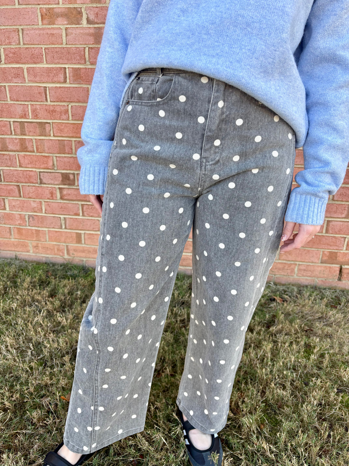 Charcoal Dottie Denim Pants