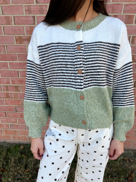 Fall Harvest Olive Cardigan