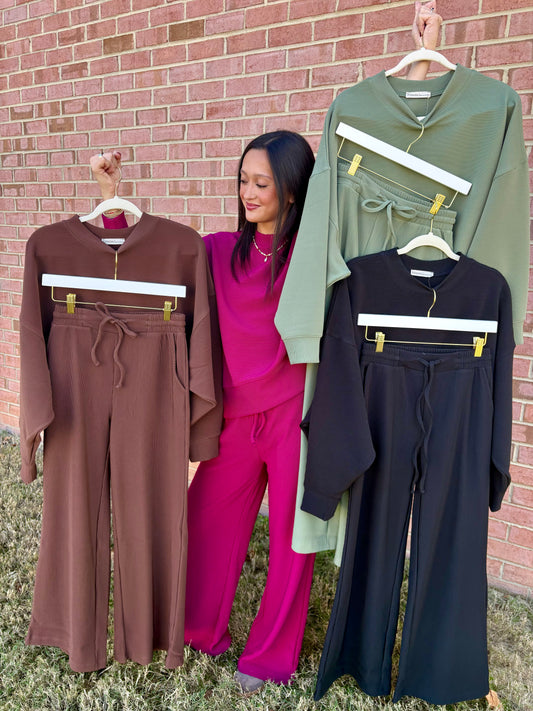 Brooke Ribbed Matching Pants Sets