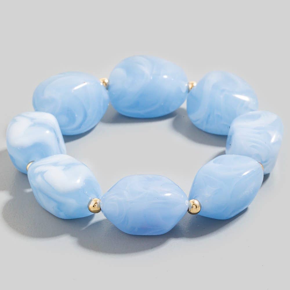 Chunky Marble Resin Beaded Bracelets