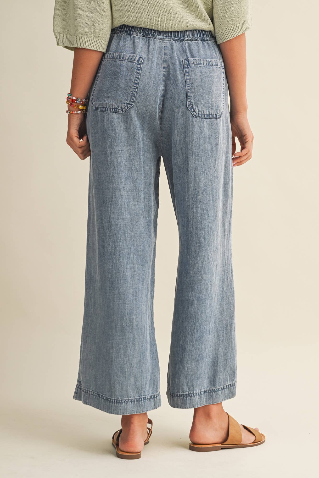 Everyday Washed Denim Soft Wide Leg Pants