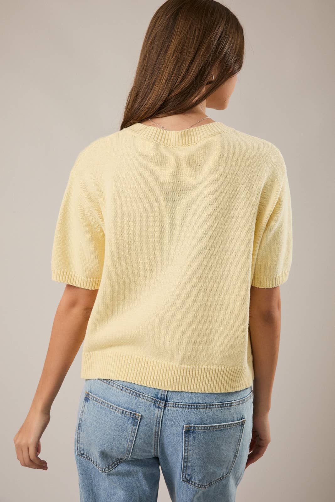 Butter Yellow Short Sleeve Cardigan