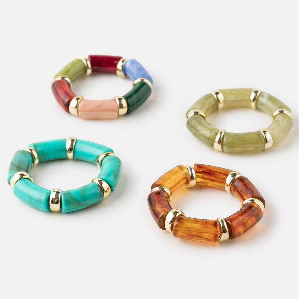 Resin Cylinder Block Bracelets