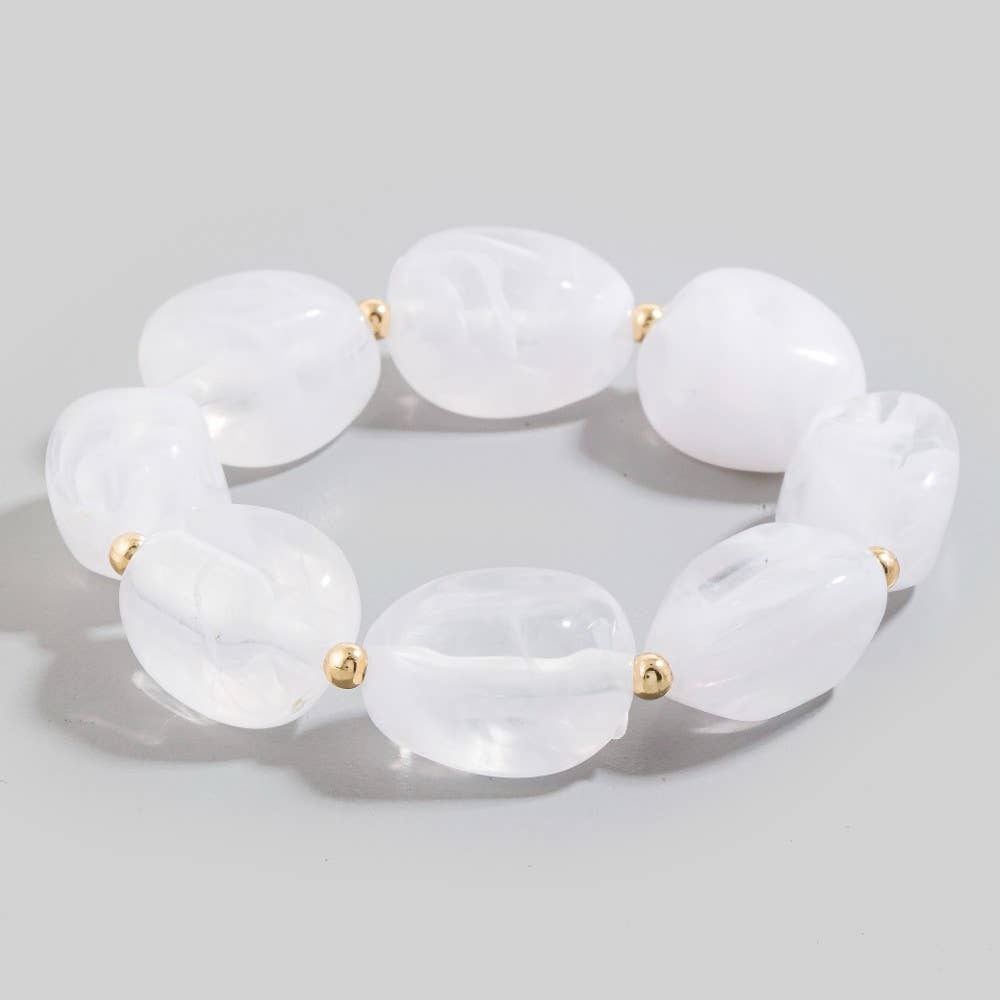 Chunky Marble Resin Beaded Bracelets