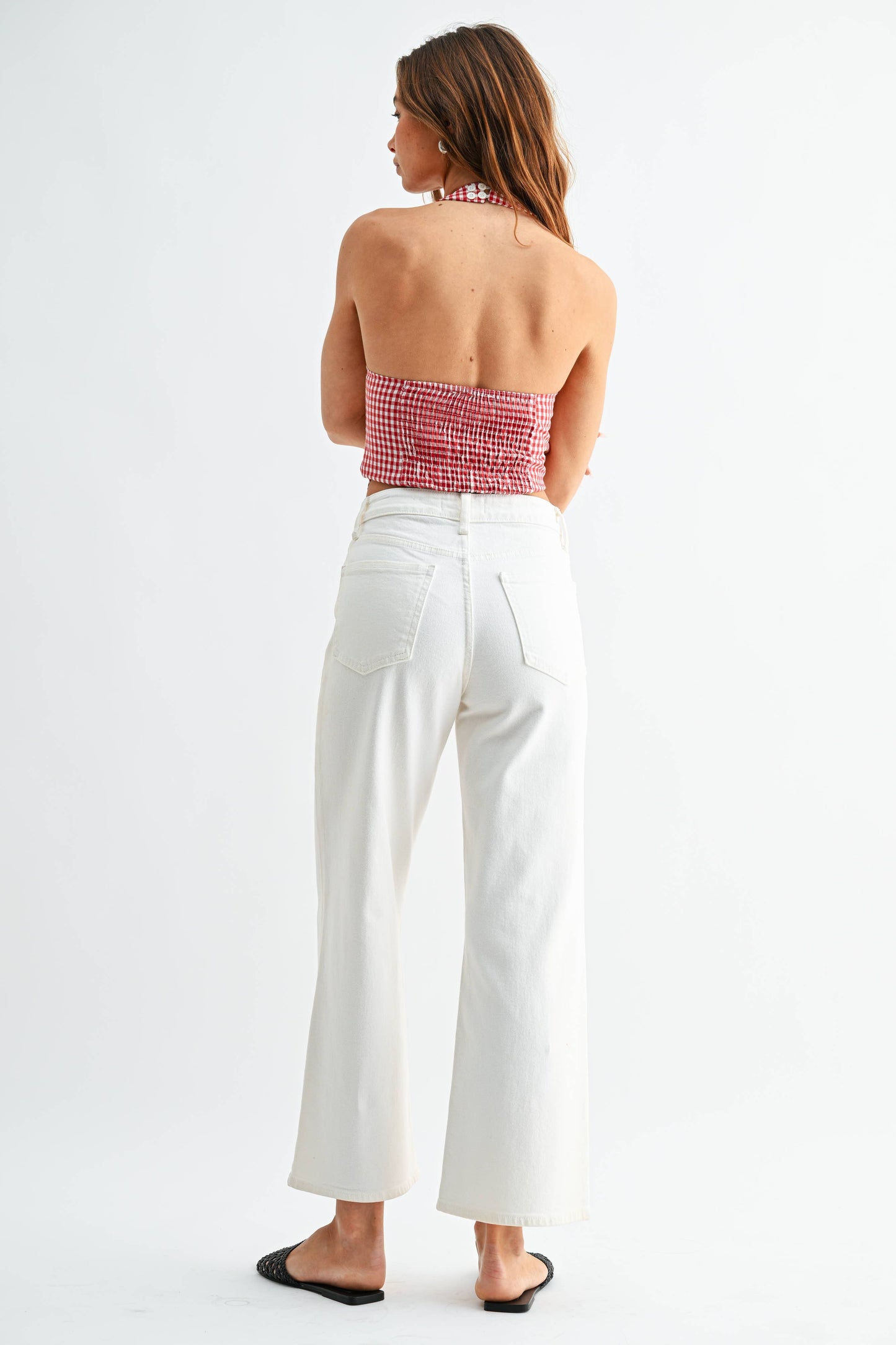 Slim Wide Leg White Denim