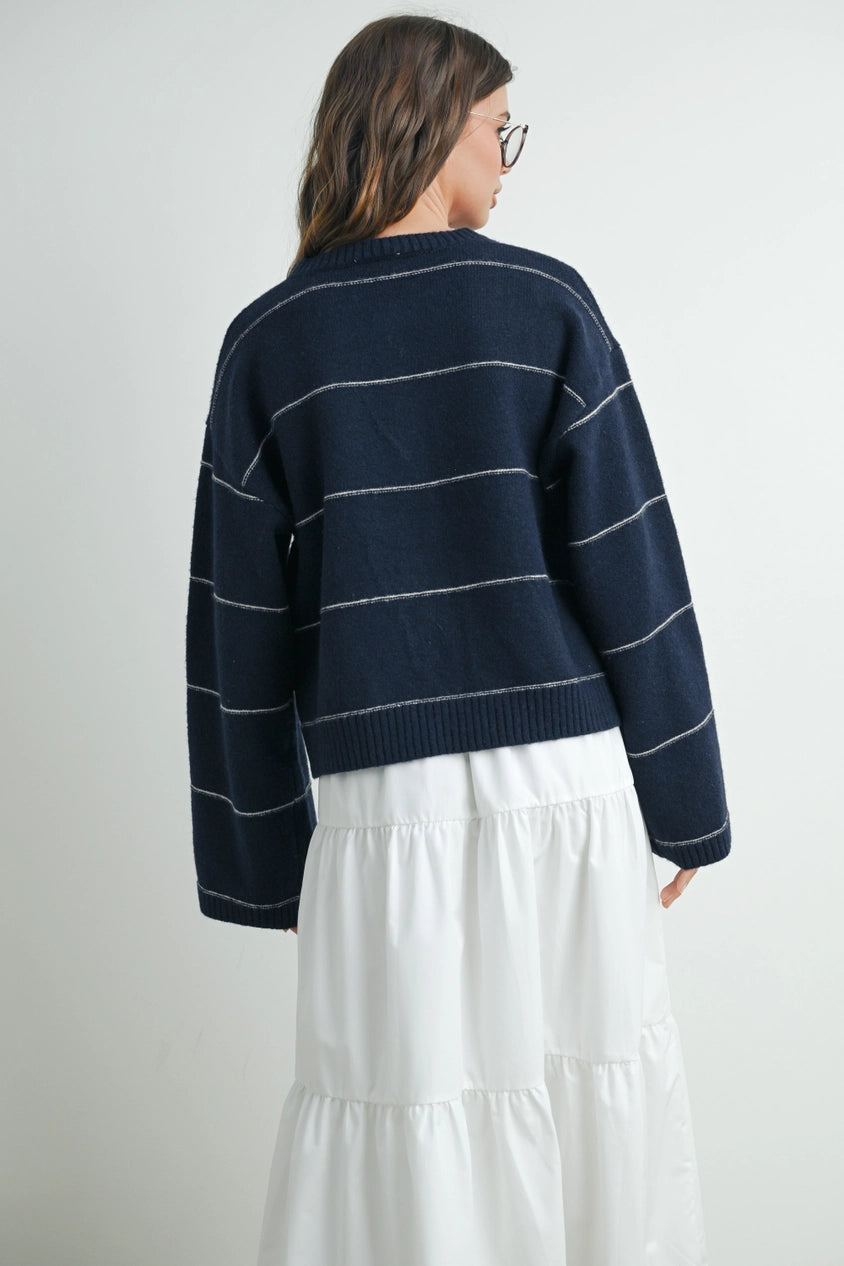 Navy Button Cardigan