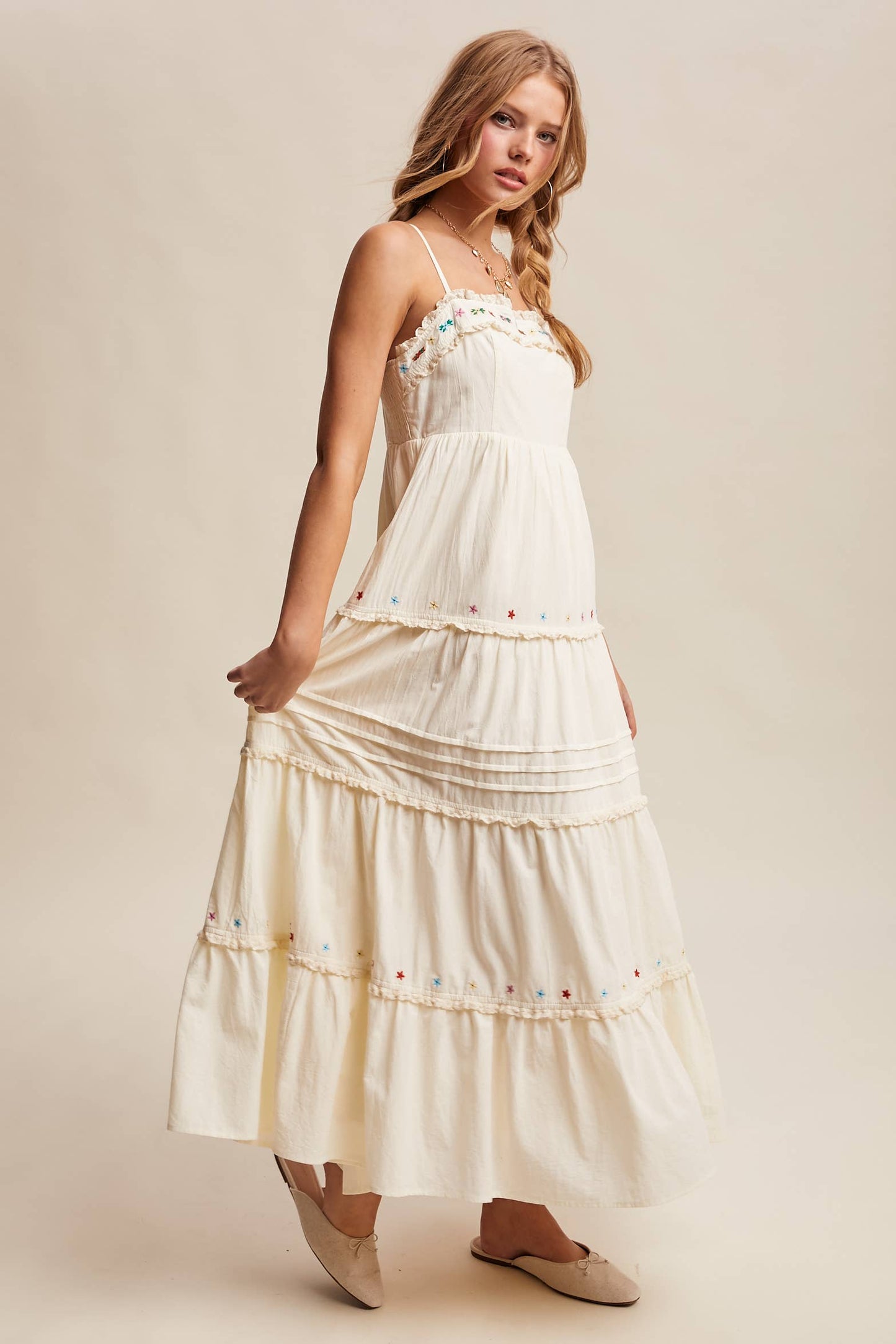 Capri Embroidered Maxi Dress