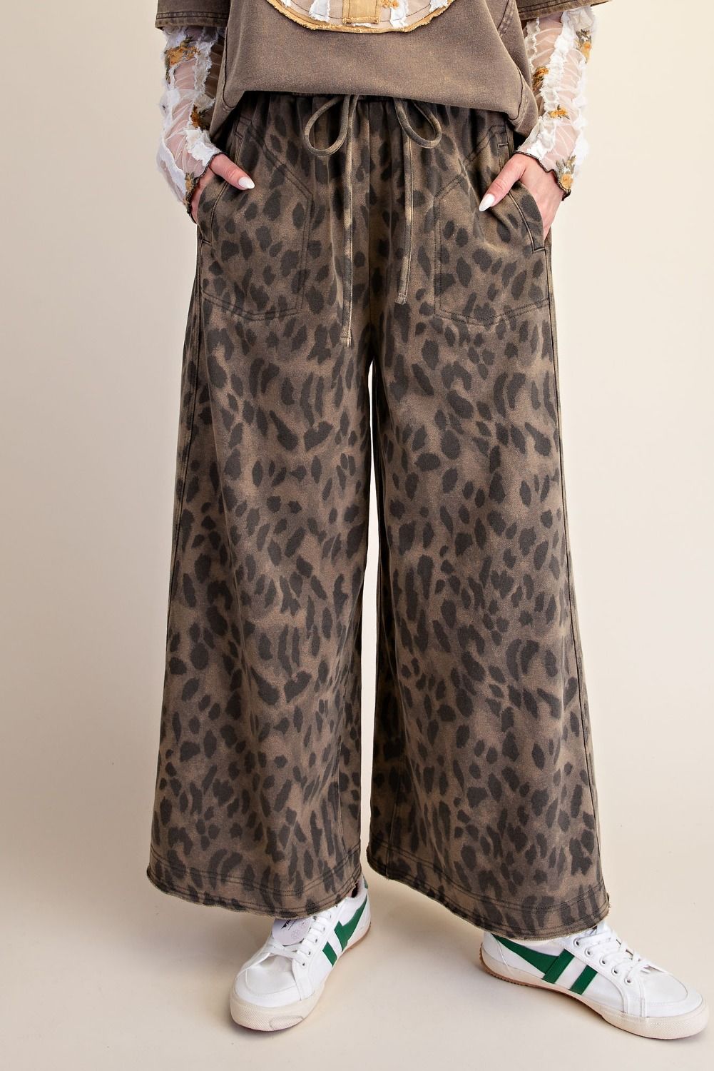 Leopard Washed Pants
