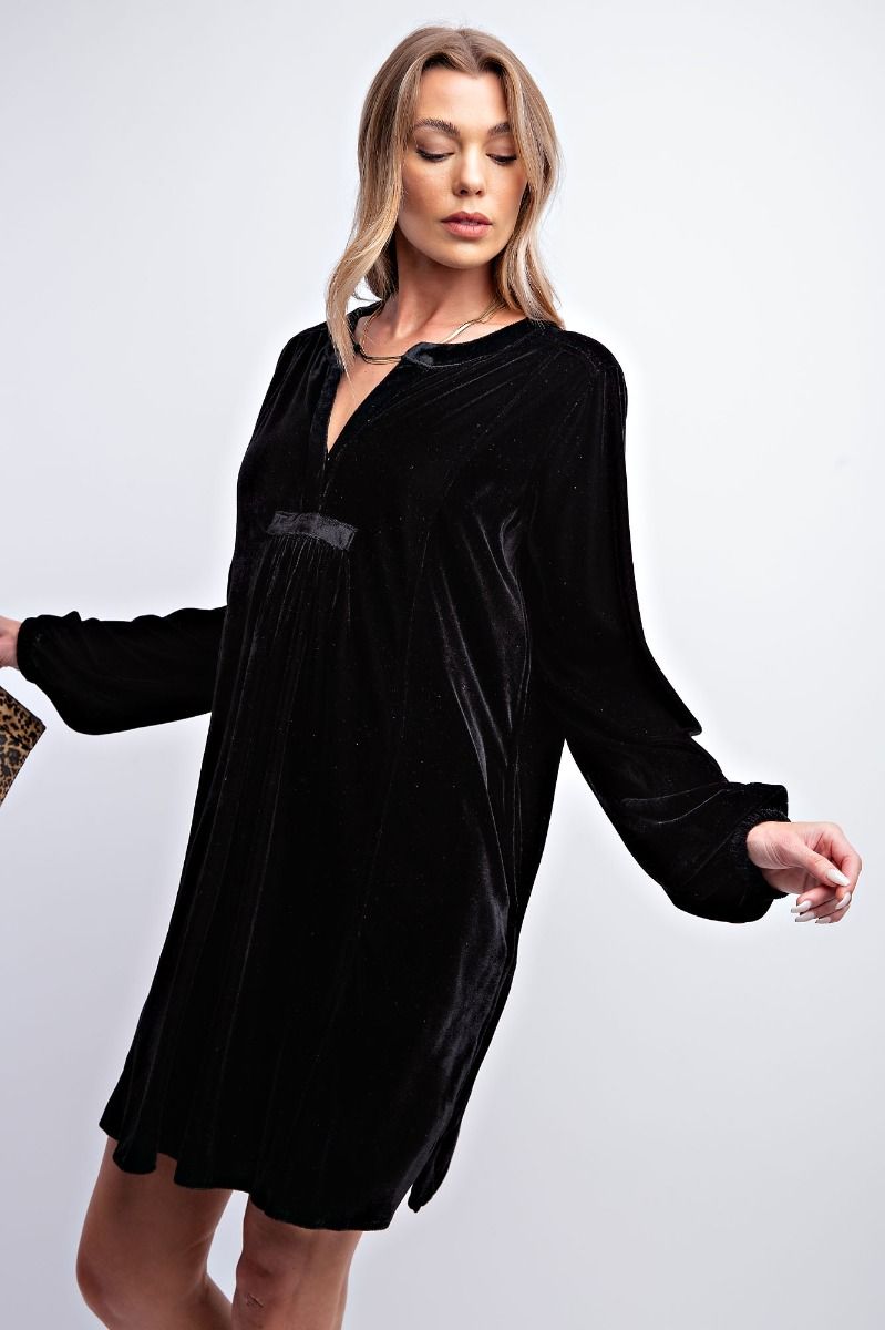 Betty Black Velvet Dress