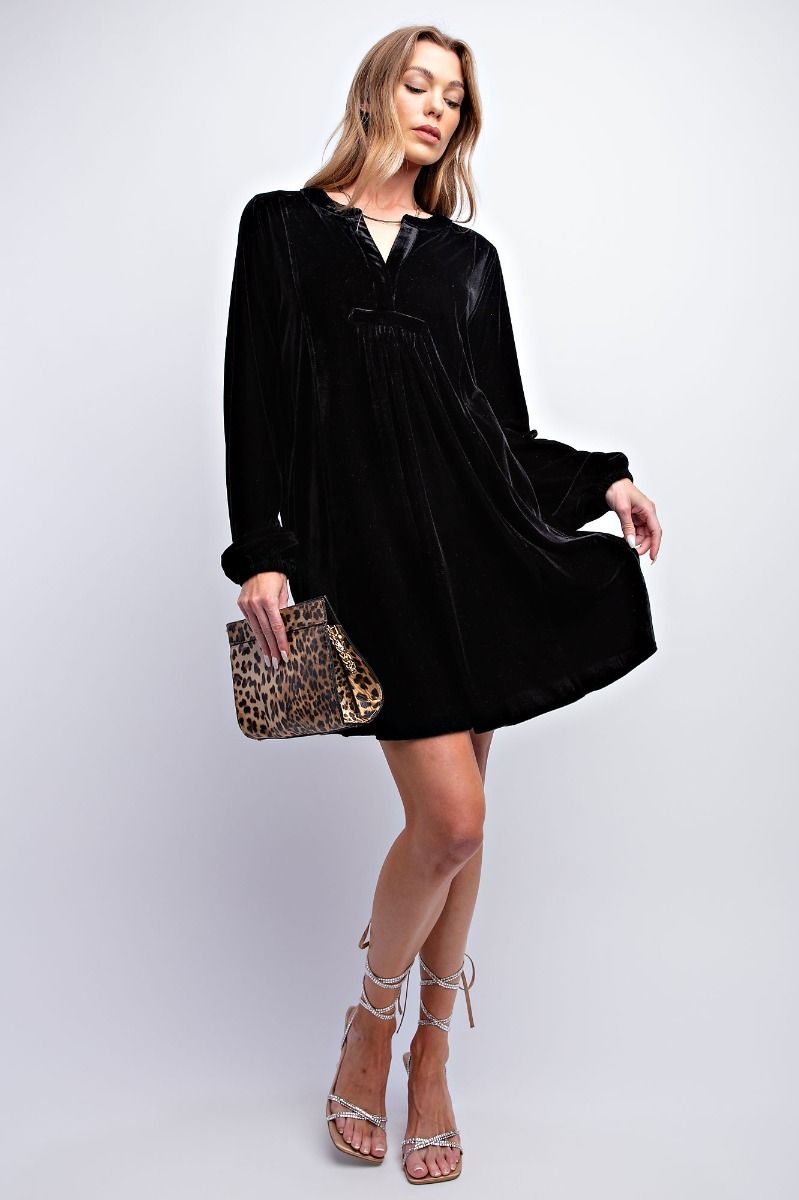 Betty Black Velvet Dress