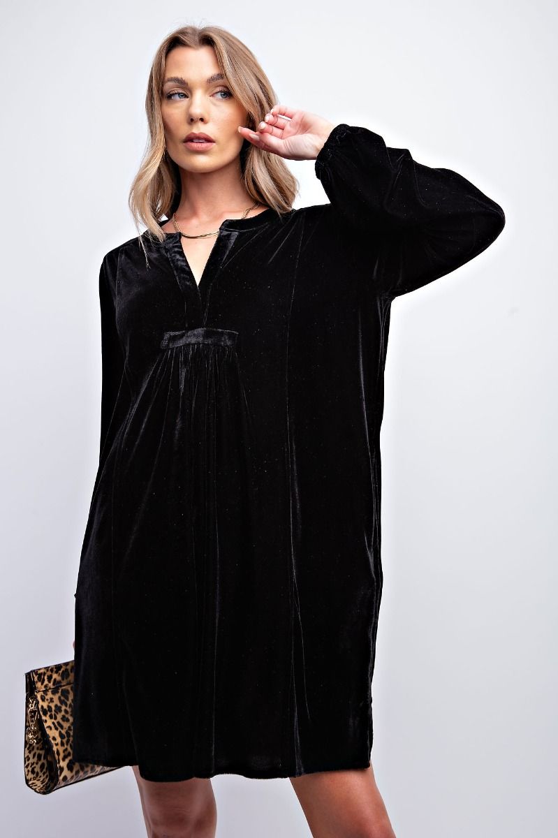 Betty Black Velvet Dress