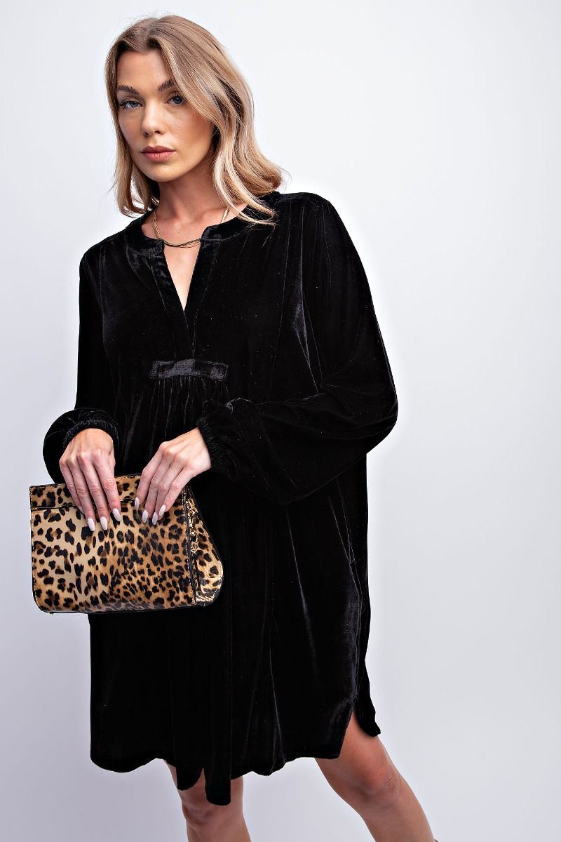 Betty Black Velvet Dress