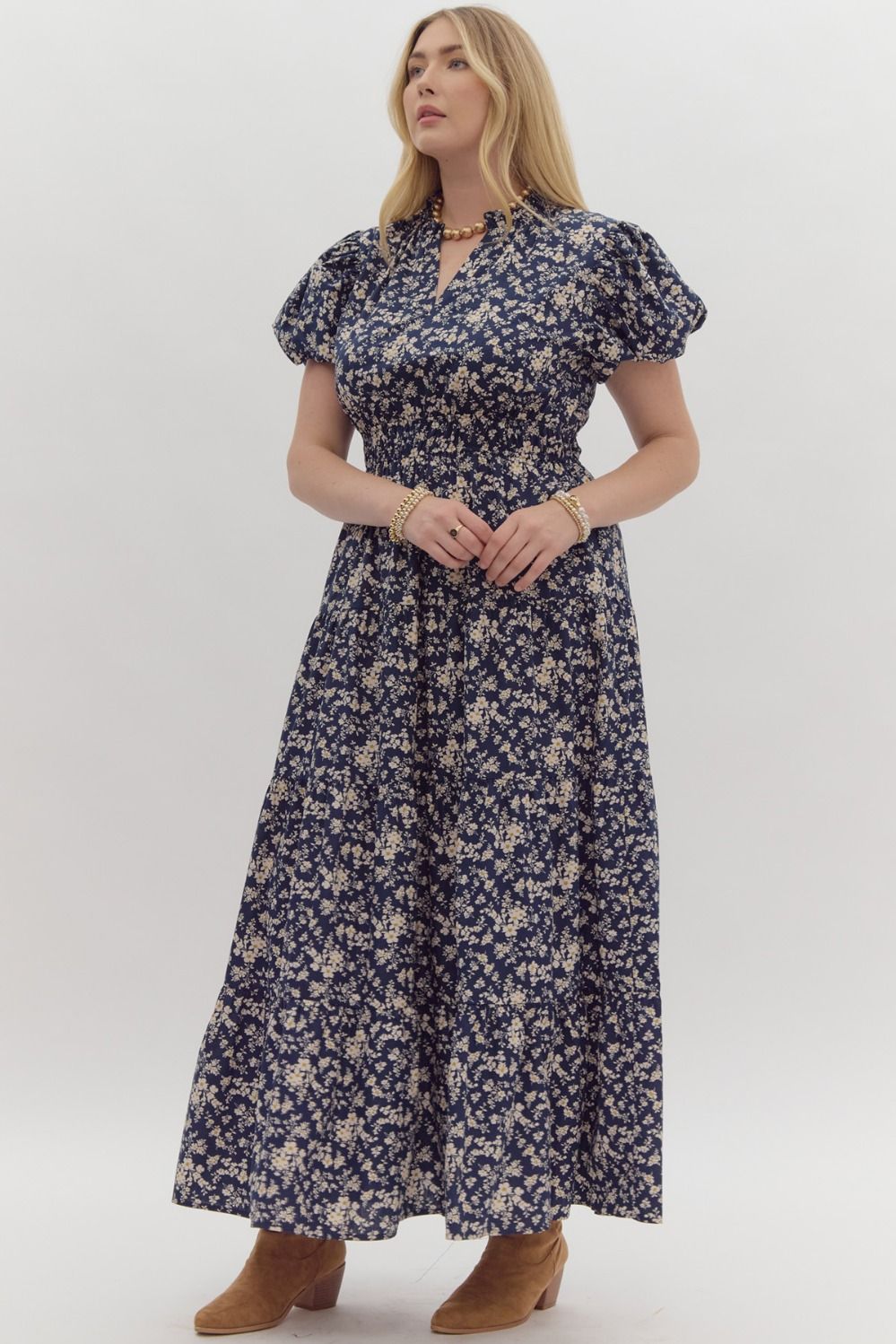 Navy Floral Maxi Dress