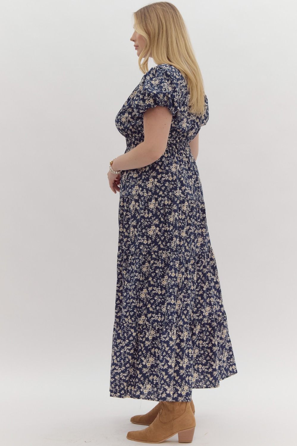 Navy Floral Maxi Dress