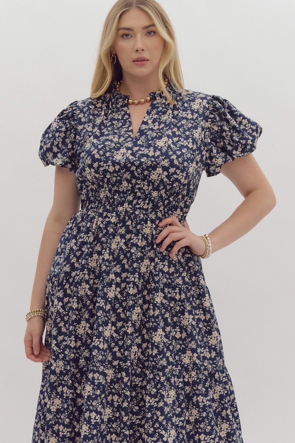 Navy Floral Maxi Dress