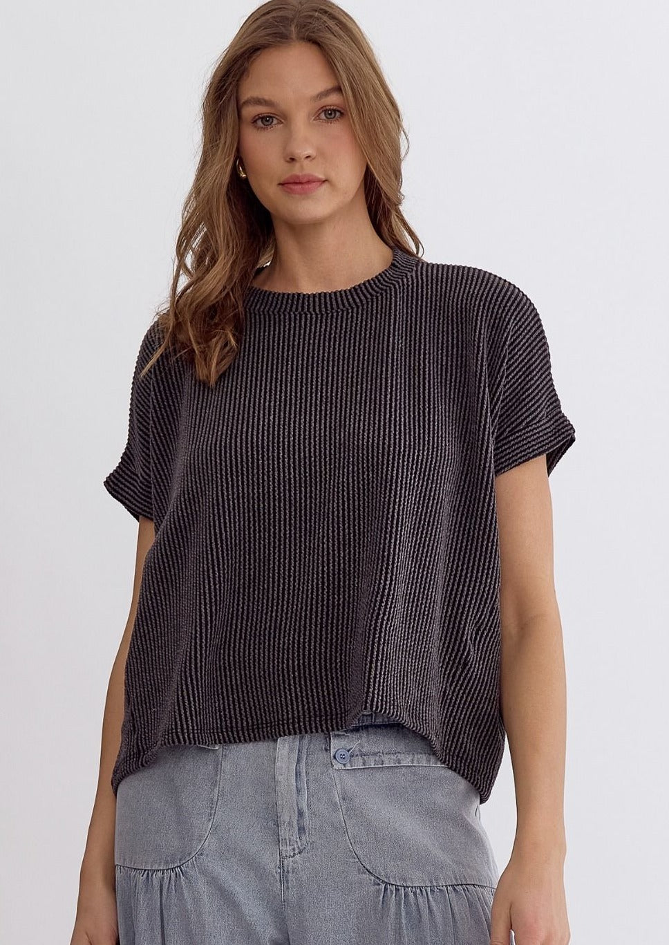 Lauren Charcoal Top