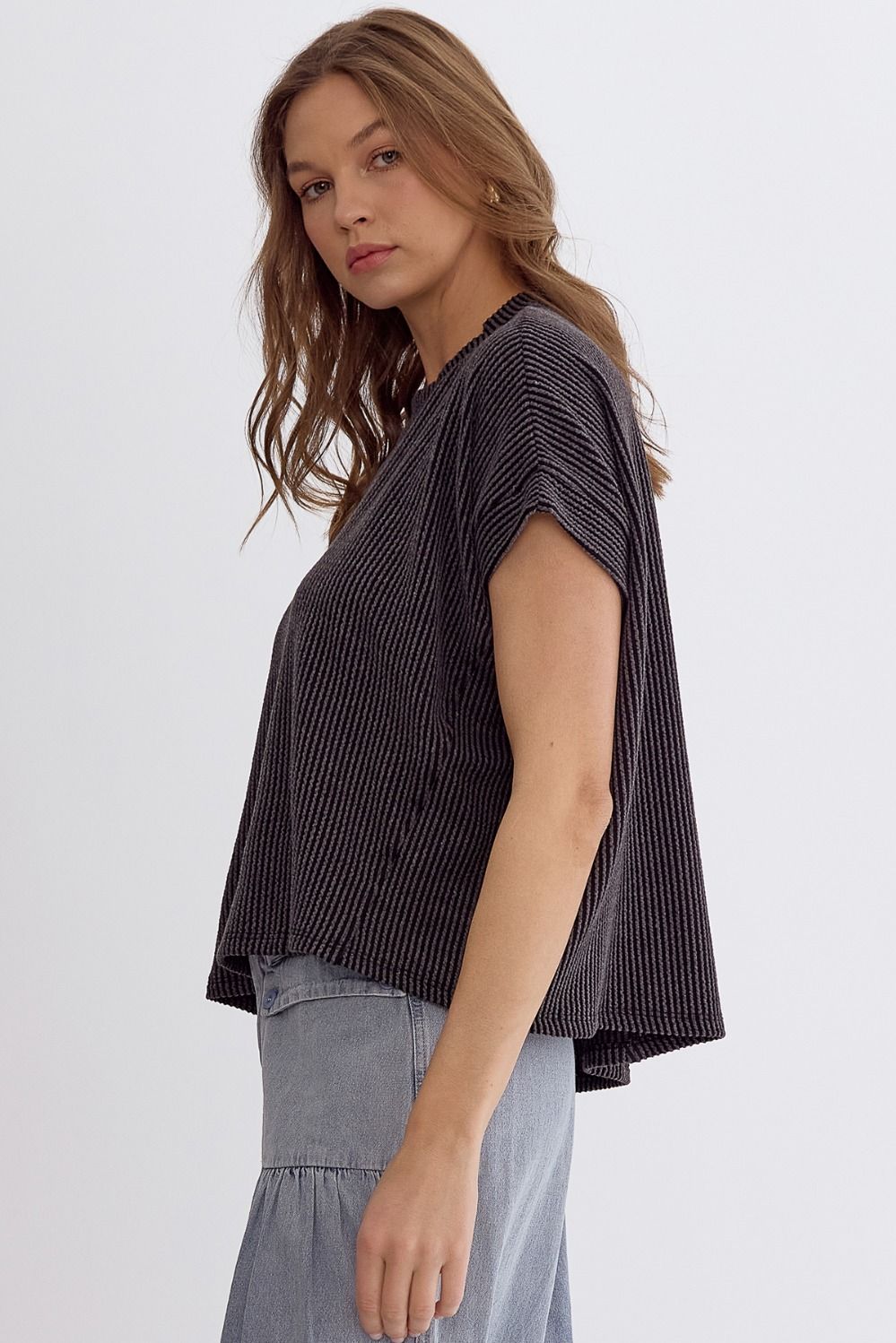 Lauren Charcoal Top