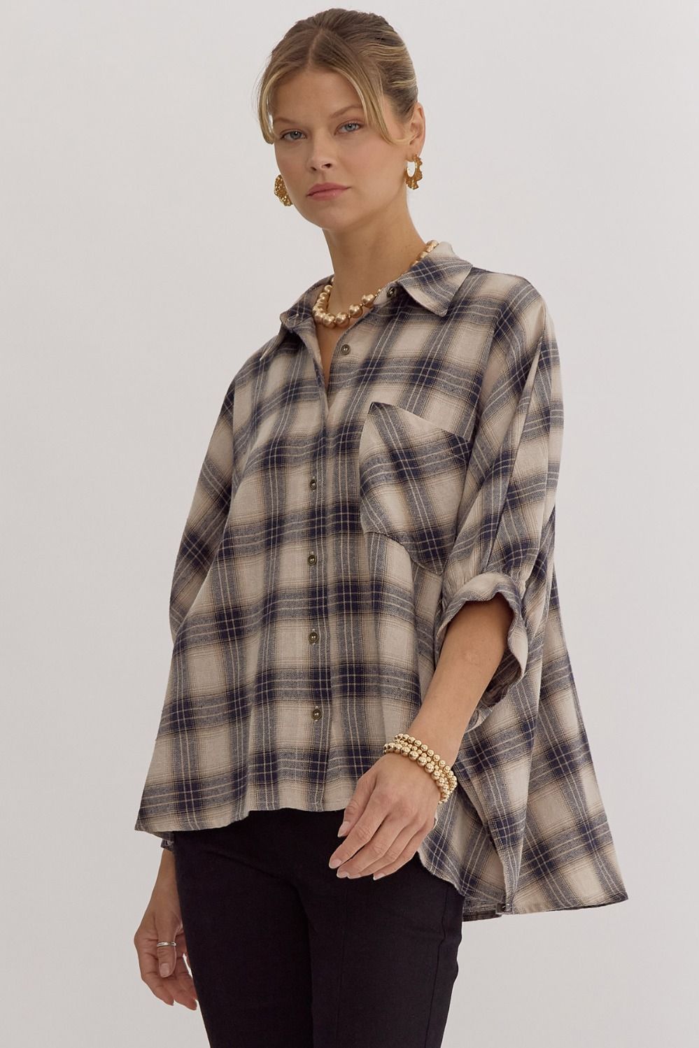 Dorothea Plaid Blouse