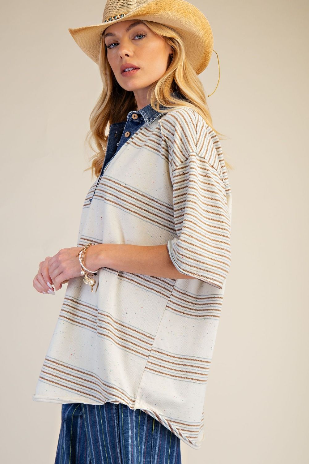 Brooklyn Striped Cotton Blouse