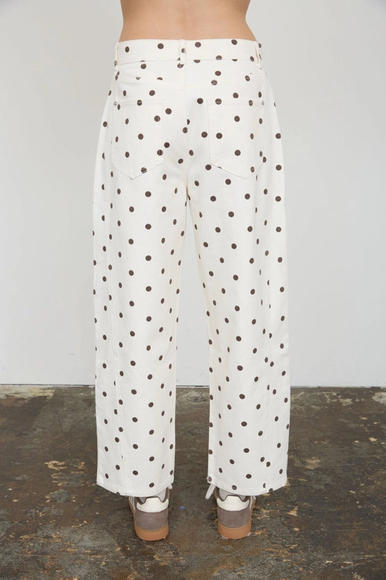 Cream Dottie Denim Pants