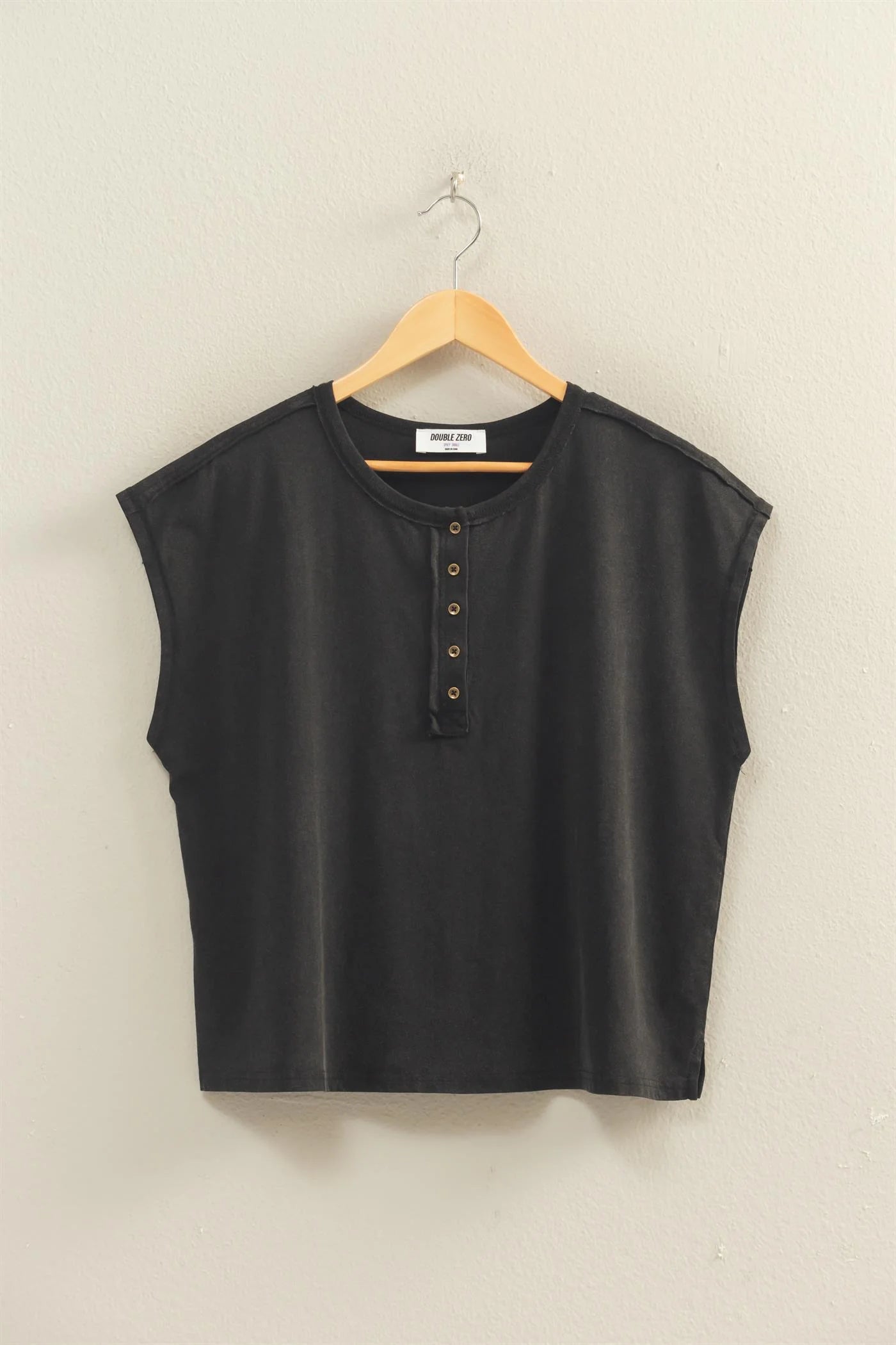 Henley Cap Sleeve Tops