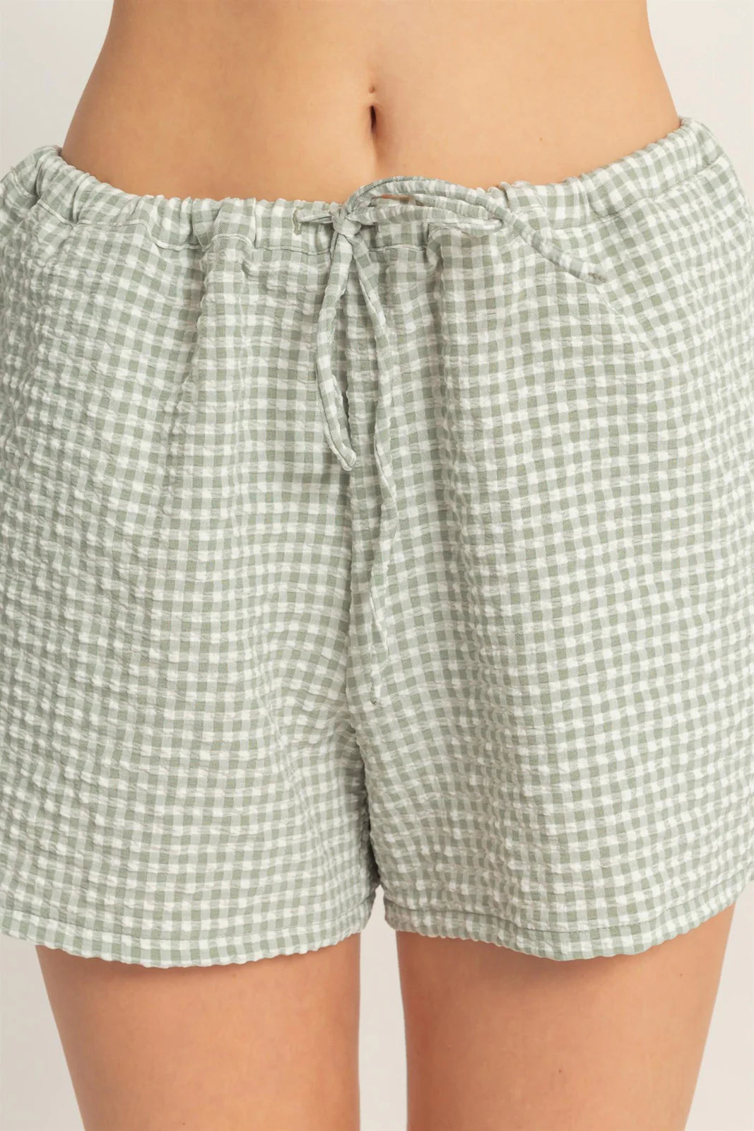 Sage Gingham Shorts