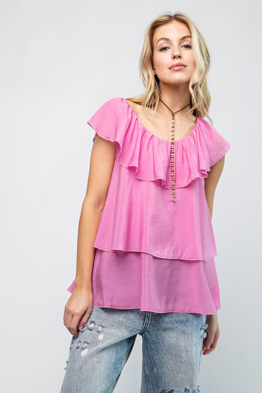 Silk Chiffon Pink Top